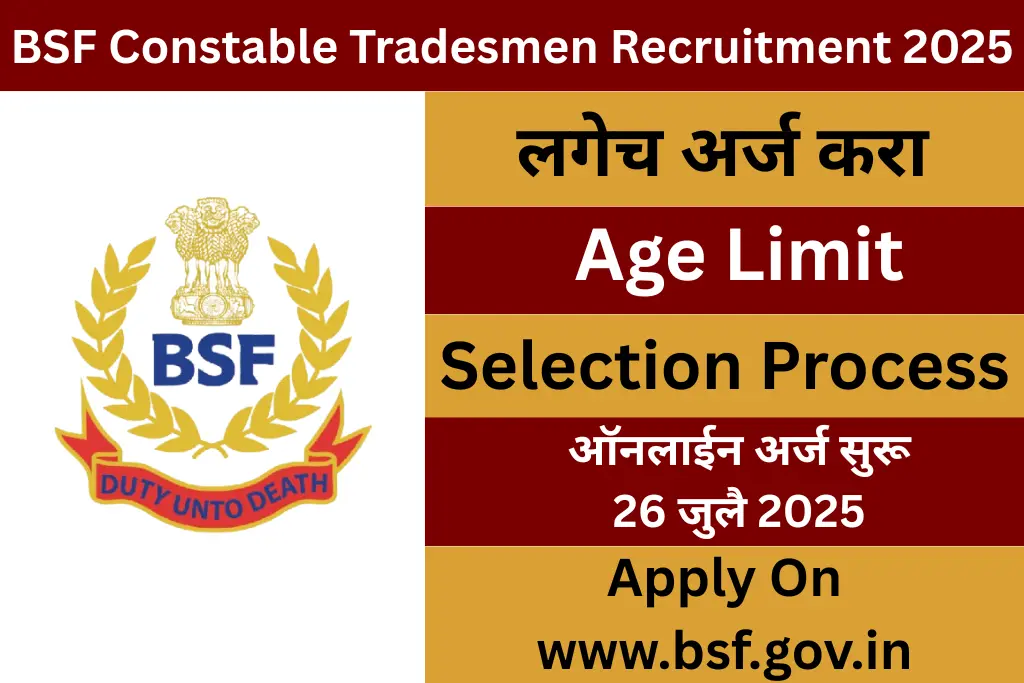 bsf constable tradesmen recruitment 2025